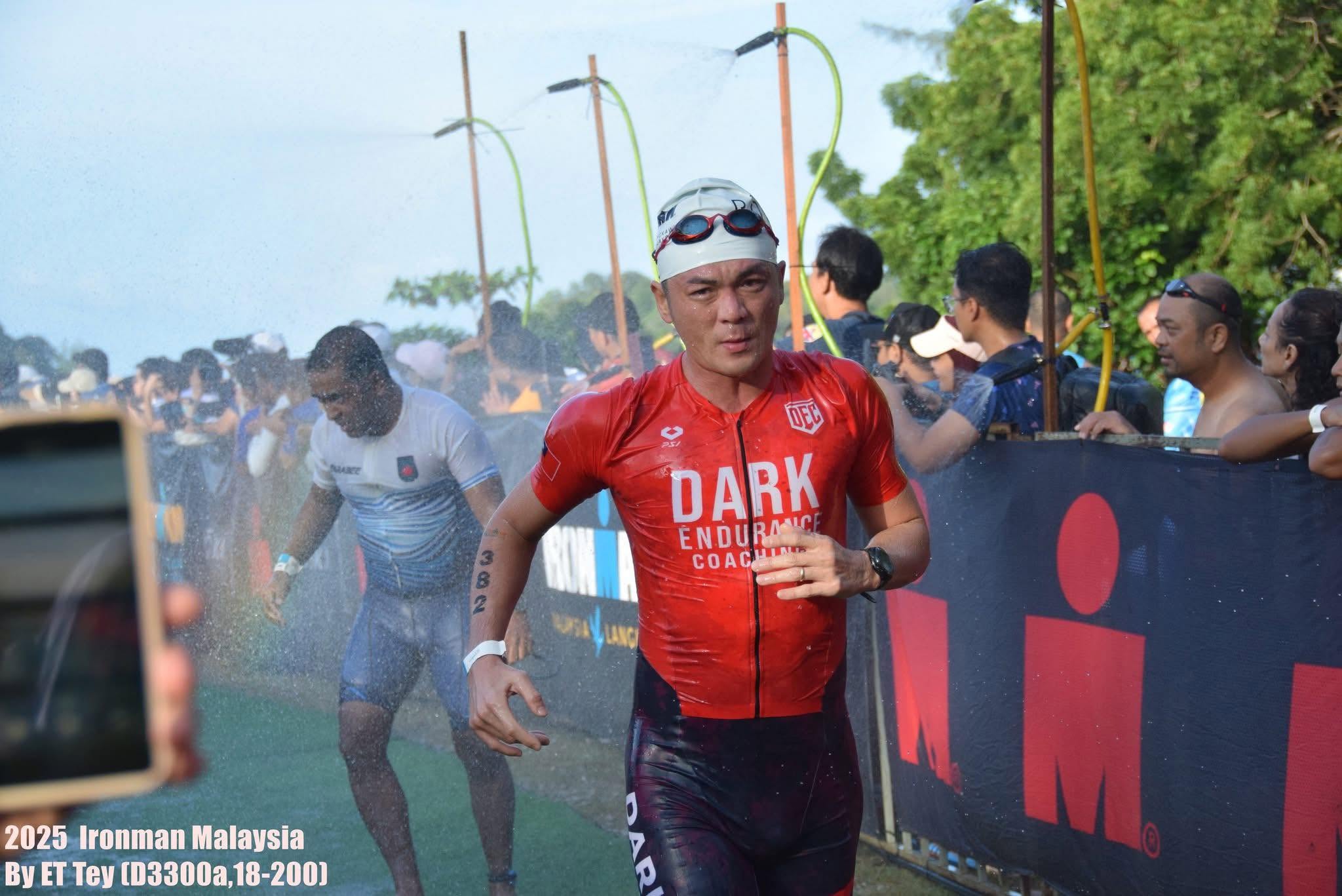 Marcus exiting the swim at IRONMAN 70.3 Langkawi 2025